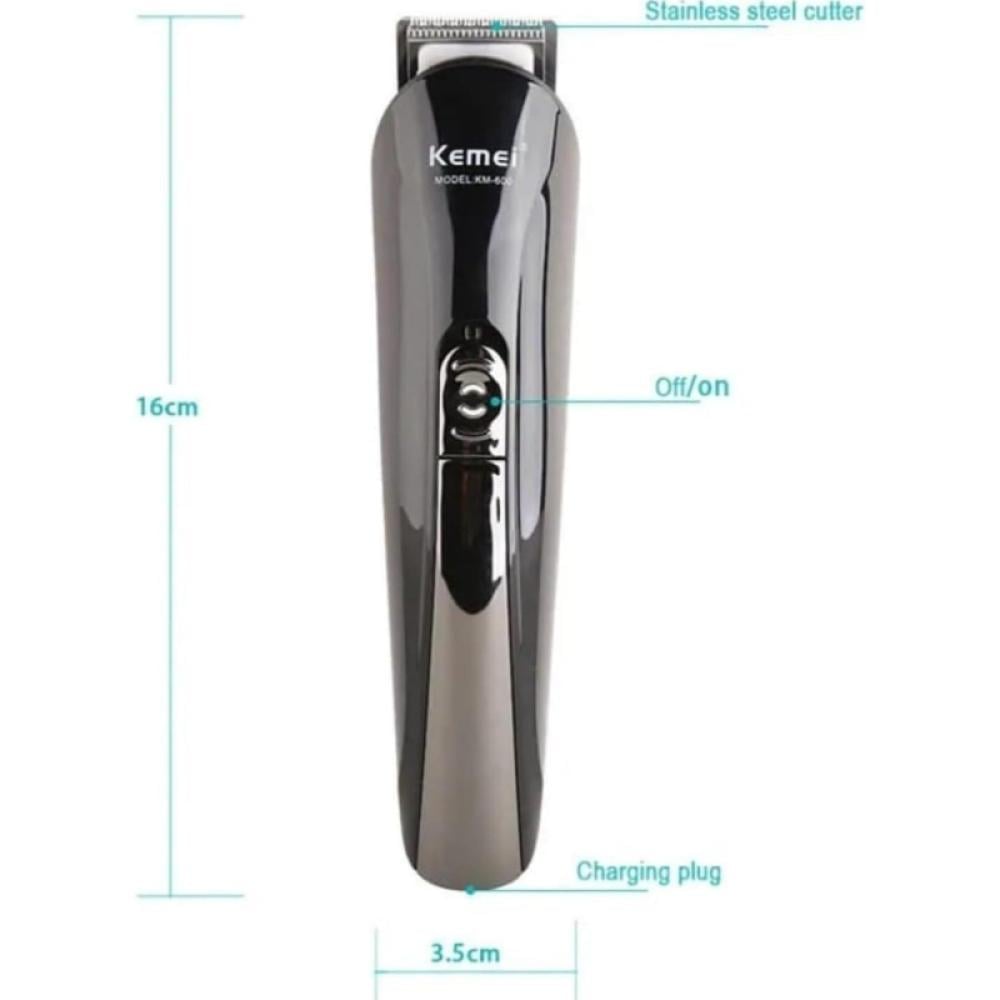 طقم ماكينة حلاقة كيمي 11 في 1 شفرات ستانلس - الإصدار السعودي - أسود - KM-600