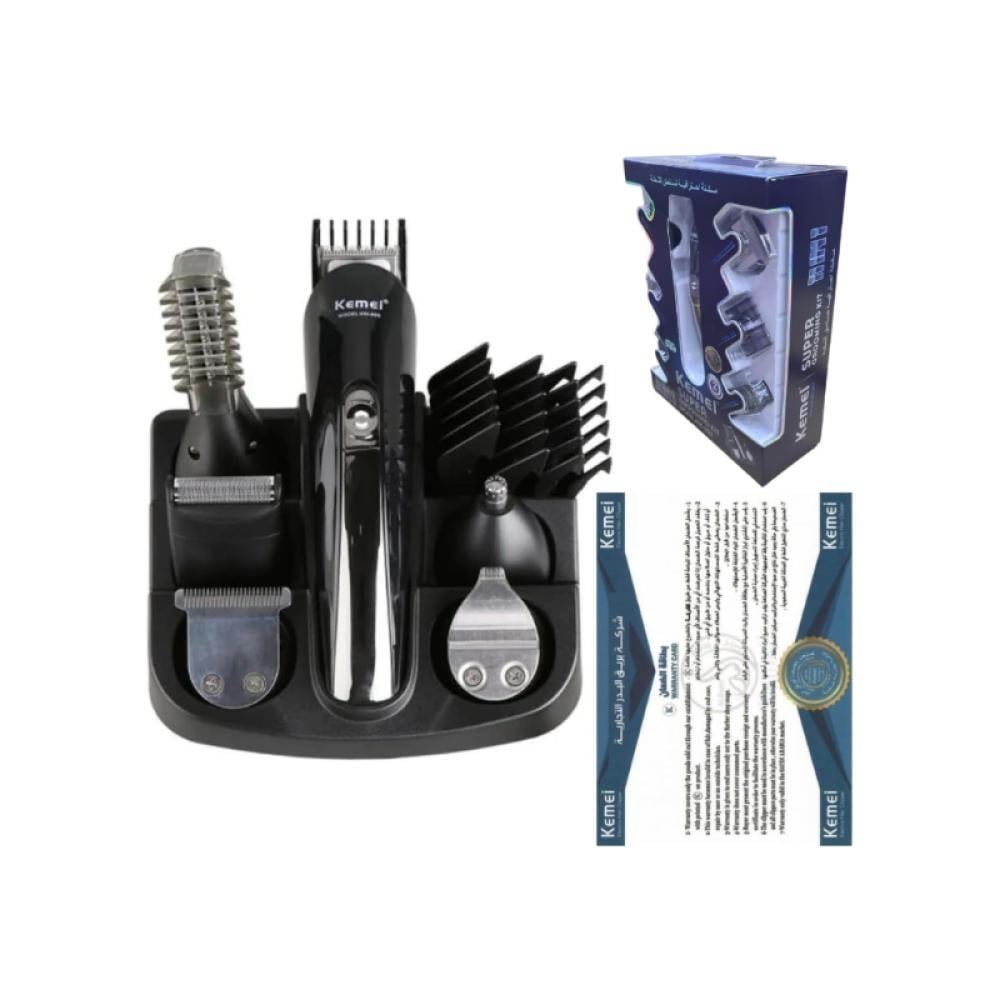 طقم ماكينة حلاقة كيمي 11 في 1 شفرات ستانلس - الإصدار السعودي - أسود - KM-600