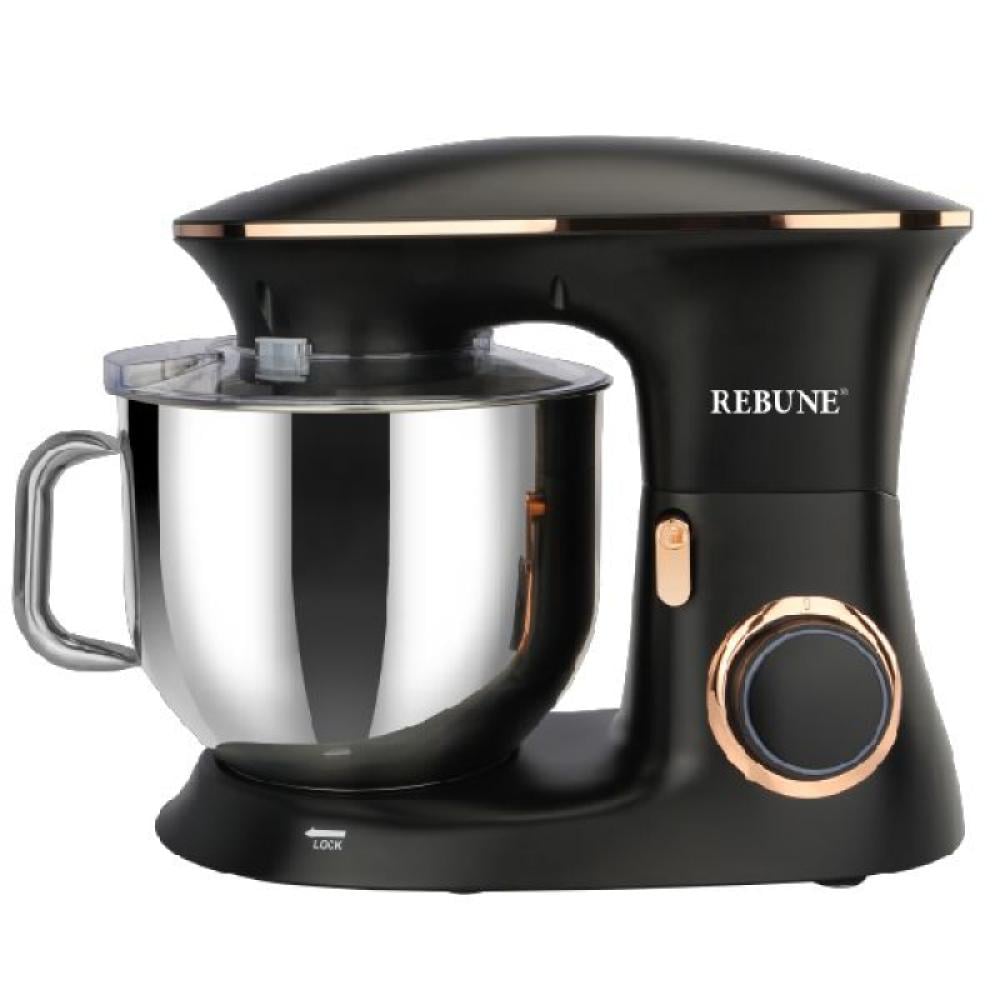 ريبون خلاط طعام كهربائي 1100 واط - 7 ليتر - 6 سرعات - ستانلس ستيل - أسود - RE-2-096