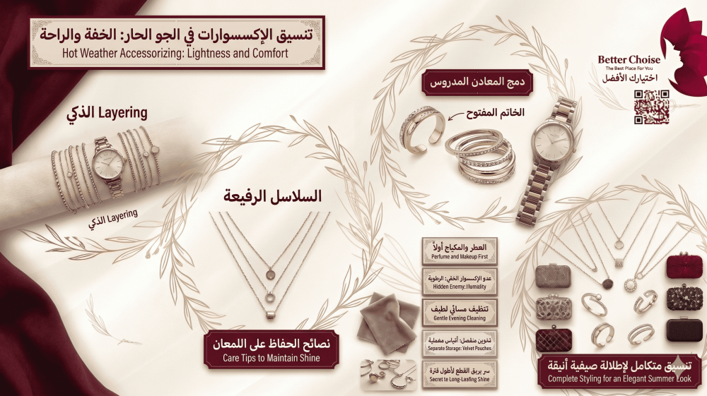 كيف تختارين وتنسقين إكسسواراتكِ في جونا الحار بدون ما تفقد بريقها؟