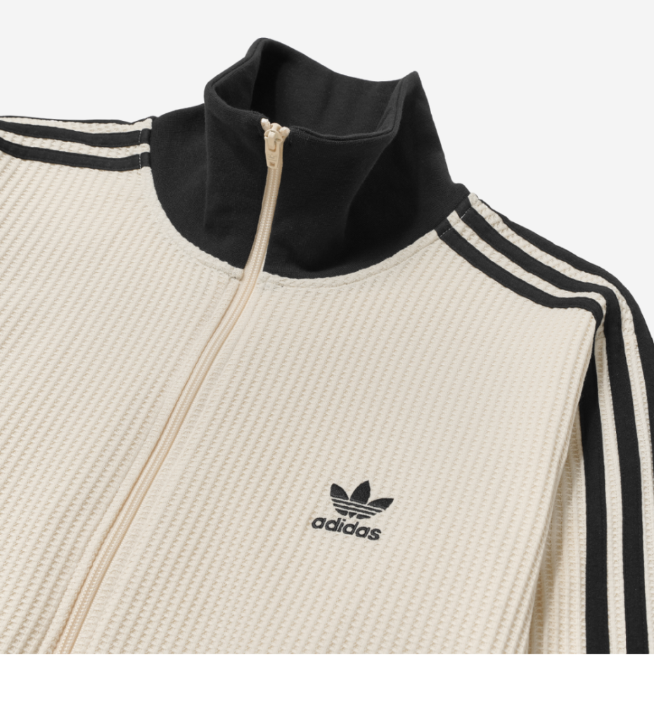 Adidas Waffle Track Jacket (Cream x Black) | bounce