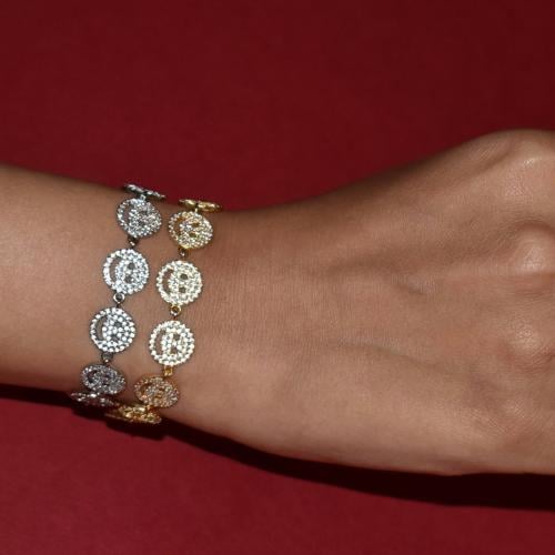 Shiny smile faces bracelet