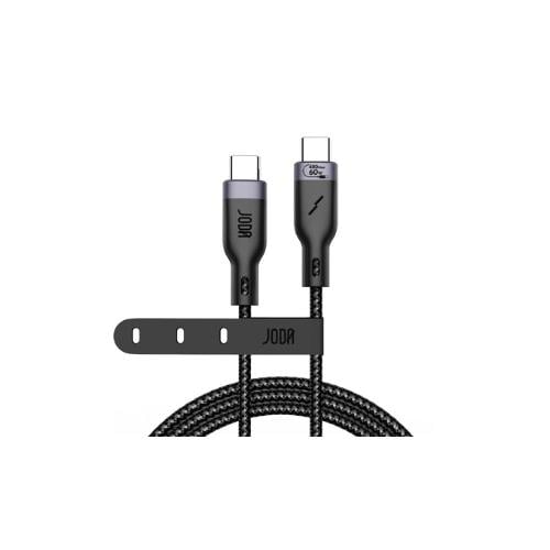 جودا كيبل نايلون تايب سي الى تايب سي بقوة 60 واط بطول 2 متر - اسود