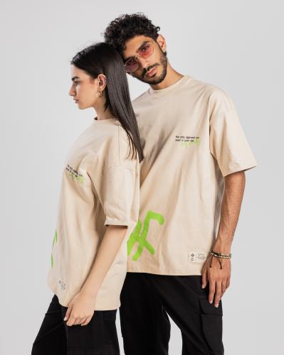 Graffiti T-shirt - Beige (Printed)
