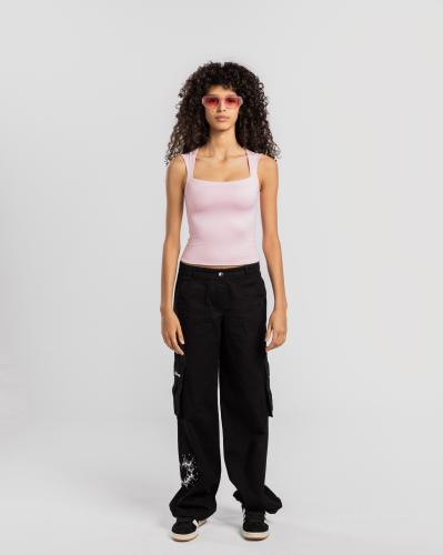 Shoulder Tank Top - Pink