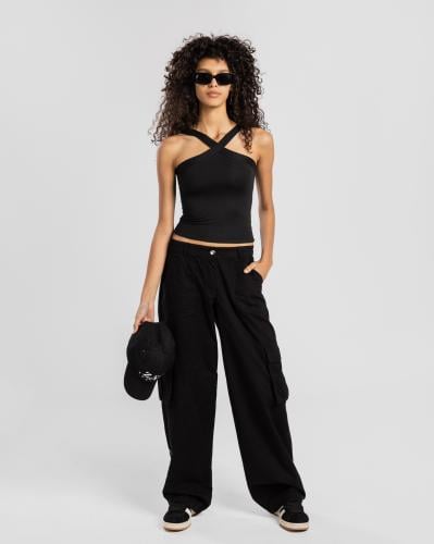 Wrap Tank Top - Black