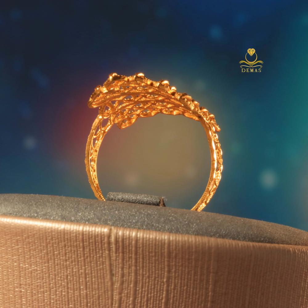خاتم ذهب صافي تصميم مميز  عيار 21
