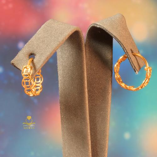 حلق موني كاتشر دائري ذهب صافي عيار 18