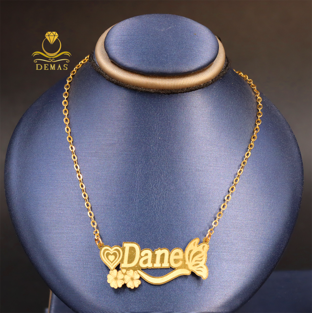 Gold name necklace 18k demas gold store Demas Gold Online