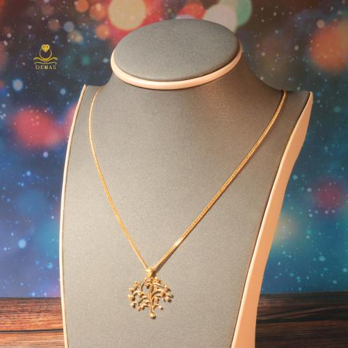 18K Gold Filled Luck & Money Charm Necklace - 18 Inch Mariner Chain With Murano Glass