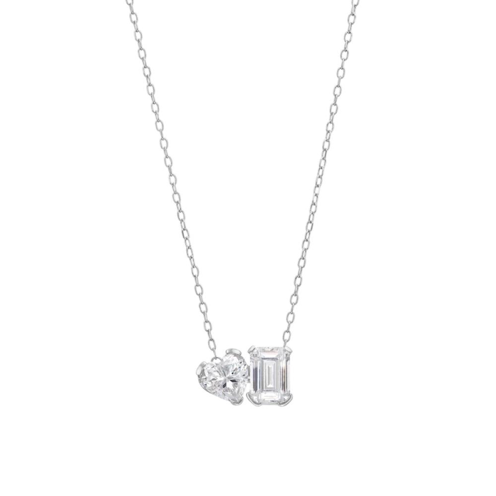 Heart Shaped & Emerald Necklace