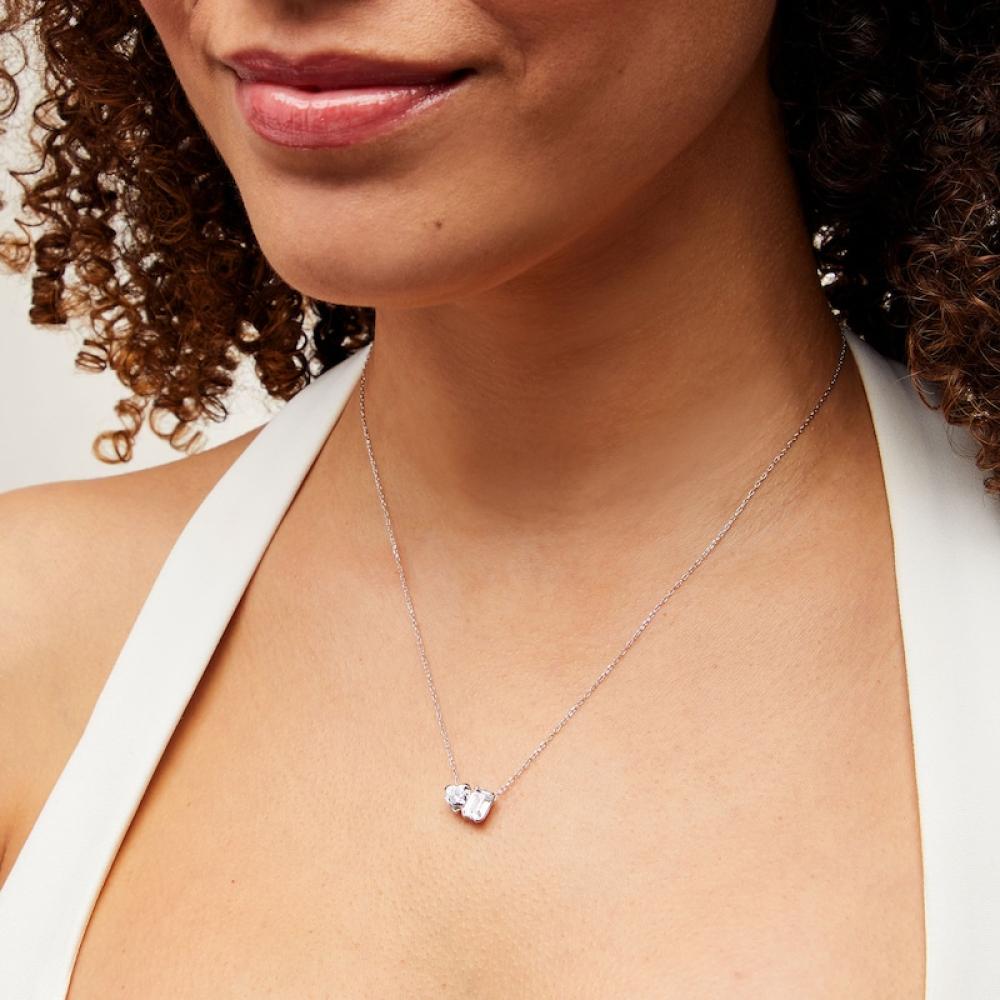 Heart Shaped & Emerald Necklace