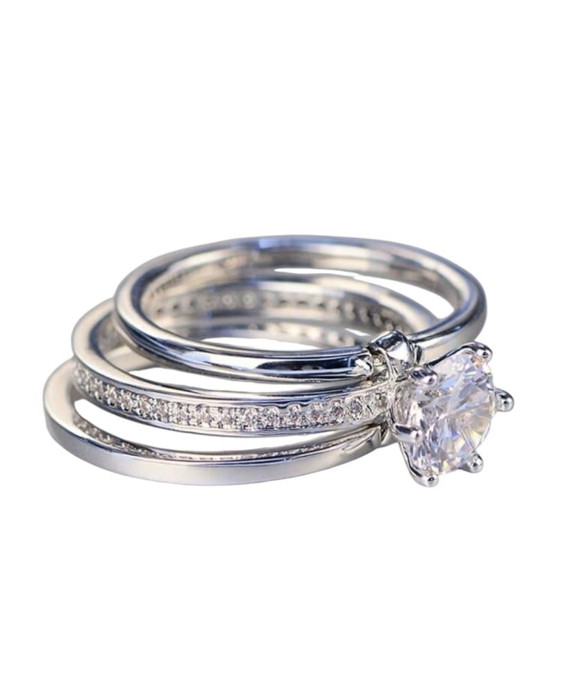 Triple Row Halo Ring