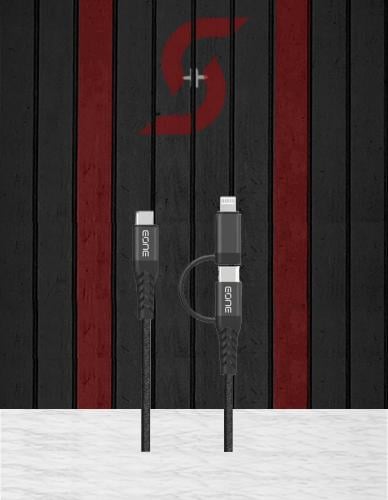 EONE - كيبل مدمج 2x1 تايب سي + لايتينق