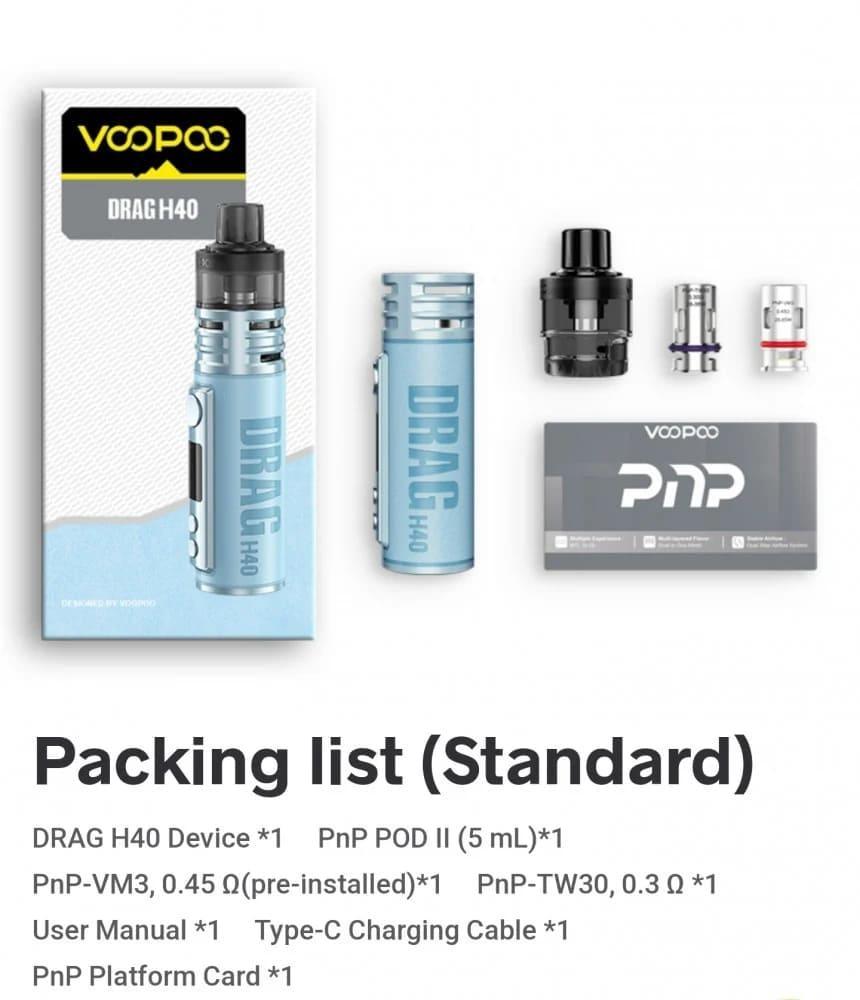 شيشة دراق اتش 40 من فوبو الصغيرة VooPoo Drag H40