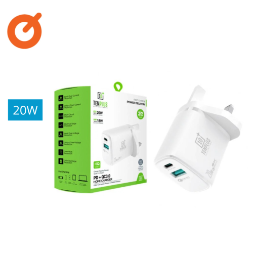 تن بلس شاحن منزلي PD منفذين 20W
