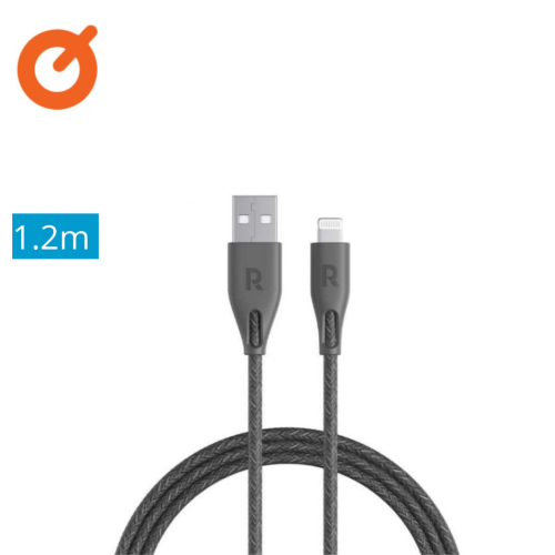 كيبل USB الى ايفون بطول 1.2 متر نايلون راف باور -...