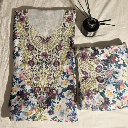 مخور قطعتين حرير ايطالي مع شيفون