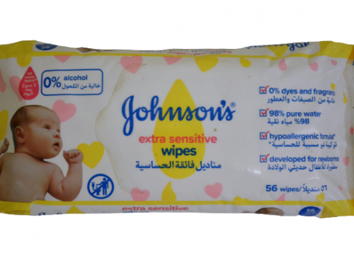 مناديل فائقة الحساسية من جونسون 56 منديل