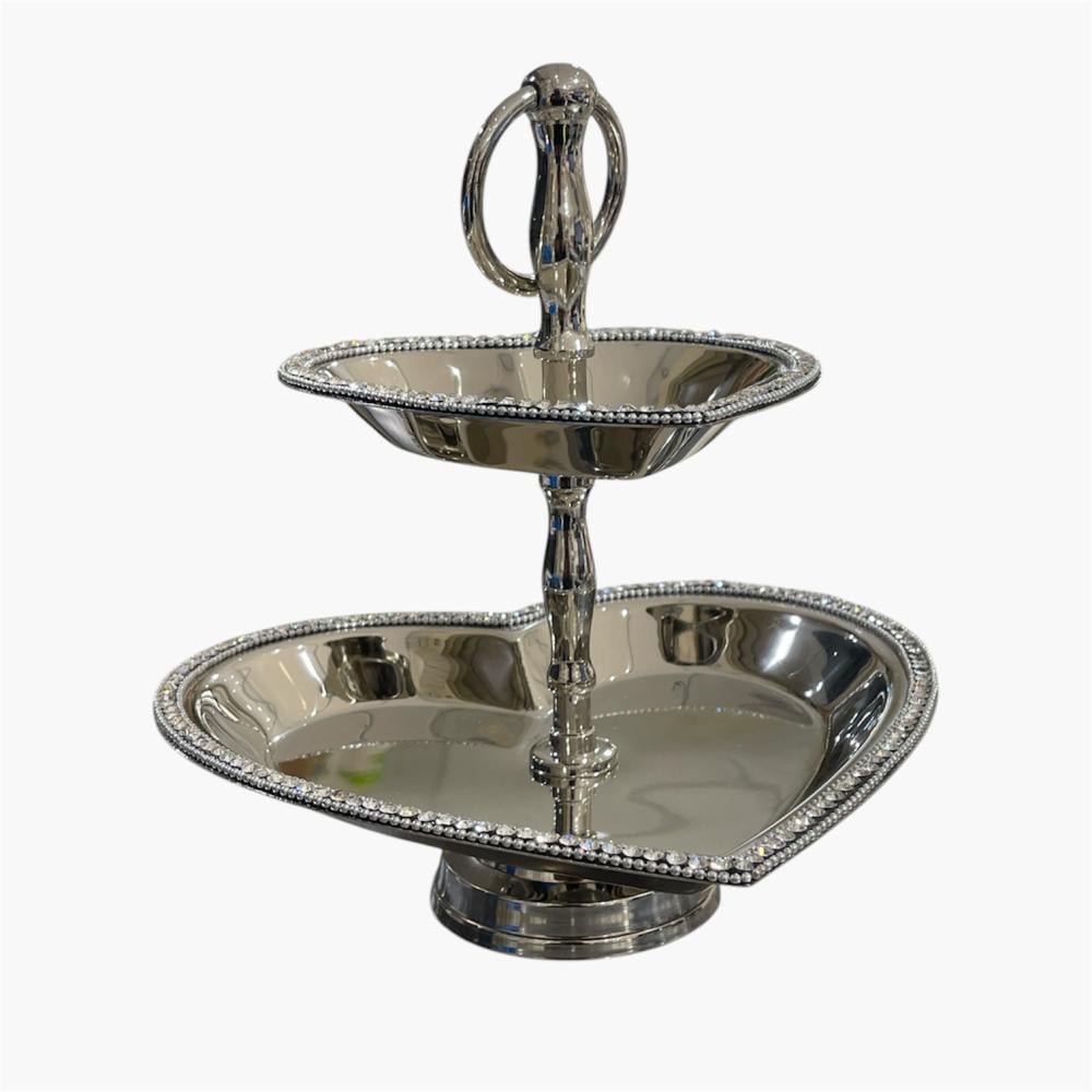 ستاند حلا استيل هندي مزخرف بأطراف كرستال