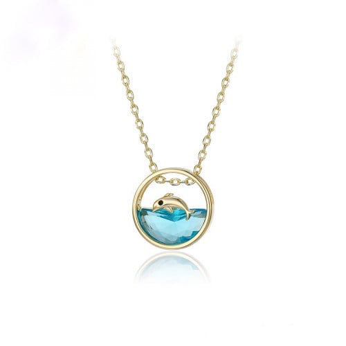 Dolphin Necklace-14k gold color