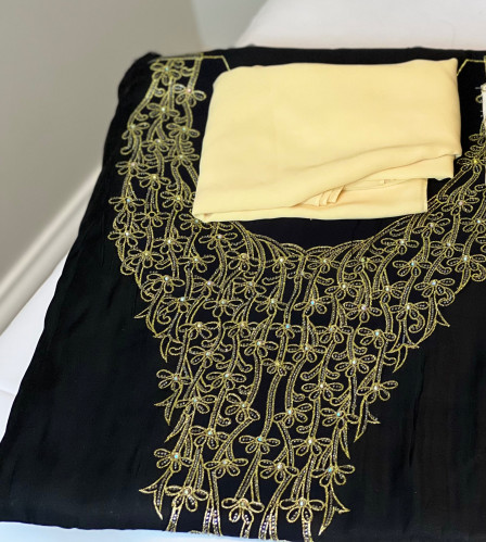 قماش شيمر مطرز كرستال فصوص درجه اولى