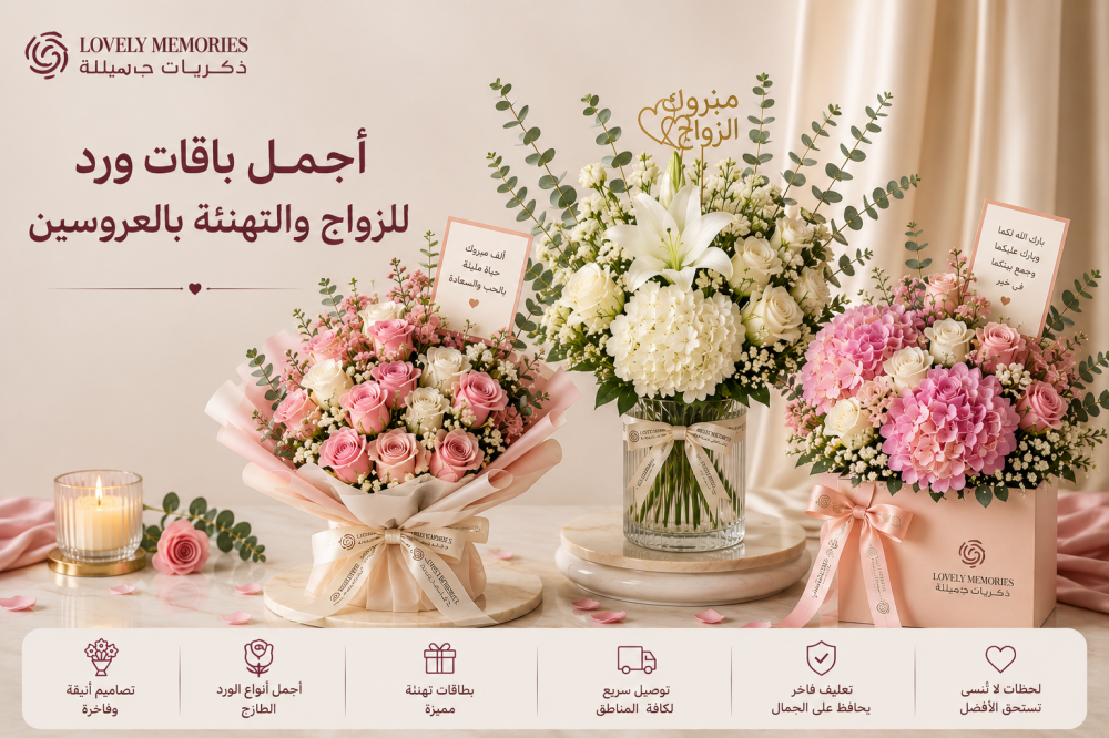 اكتشف أجمل باقات ورد للزواج والتهنئة بالعروسين