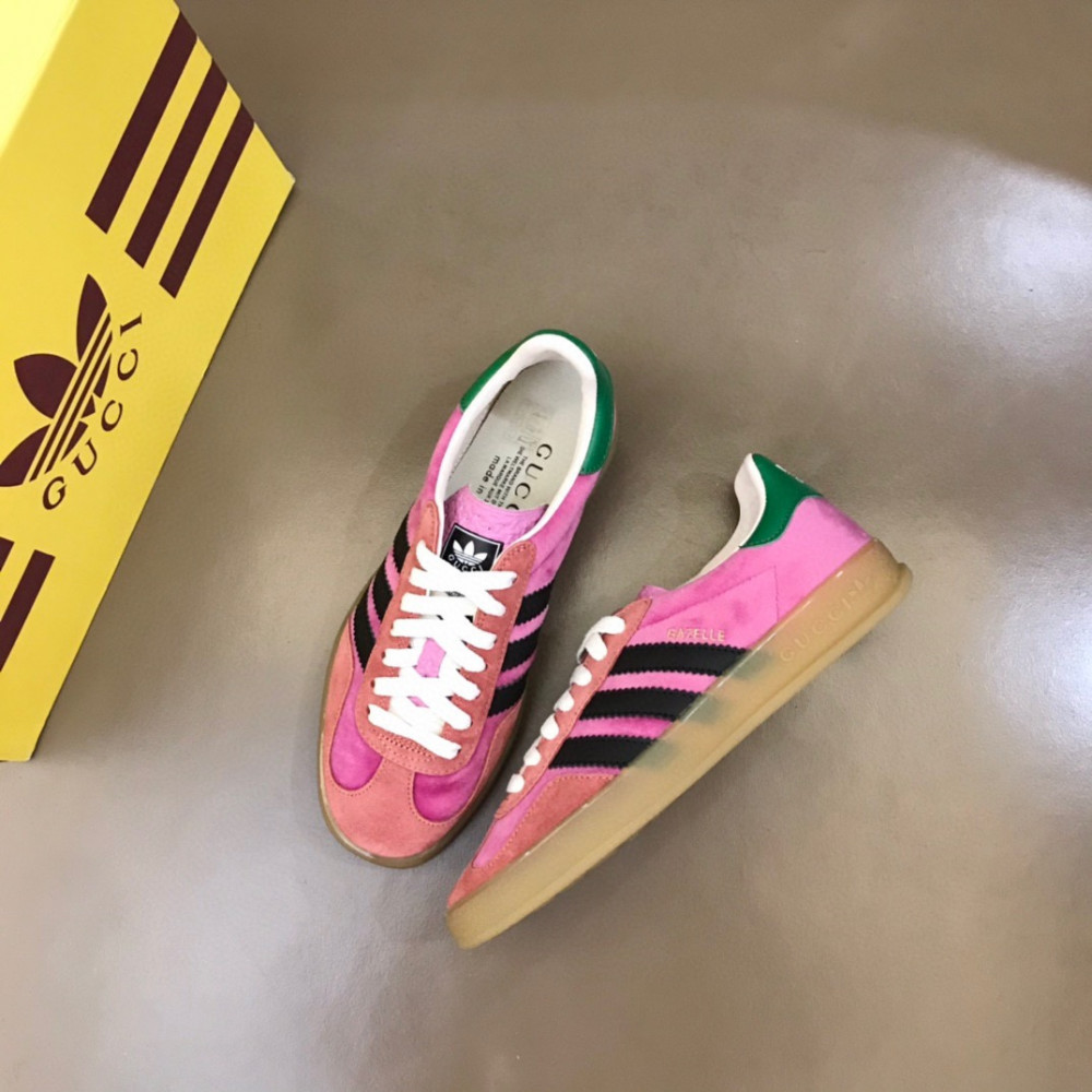 adidas gazelle silver green womens Gucci // X Adidas Pink & Multicolour Velvet & Suede Gazelle Sneaker  VSP  Consignment