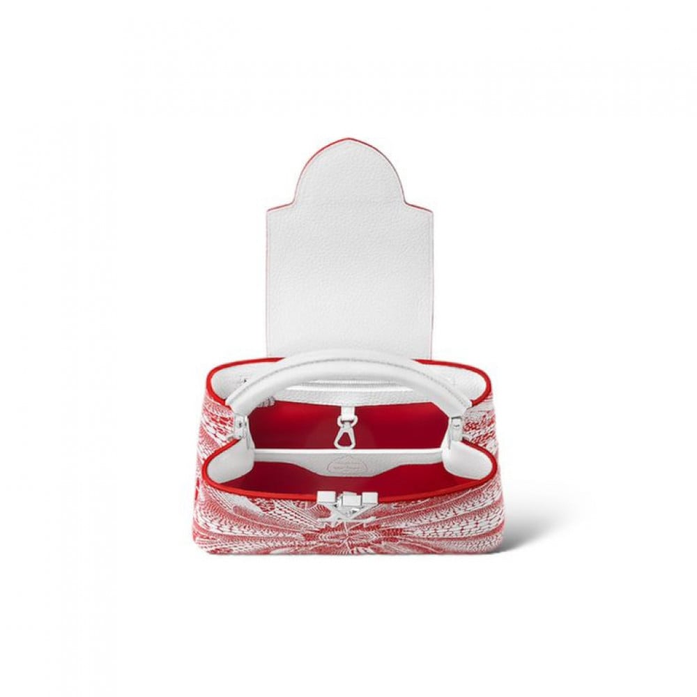 LV x YK Capucines BB (red & white)