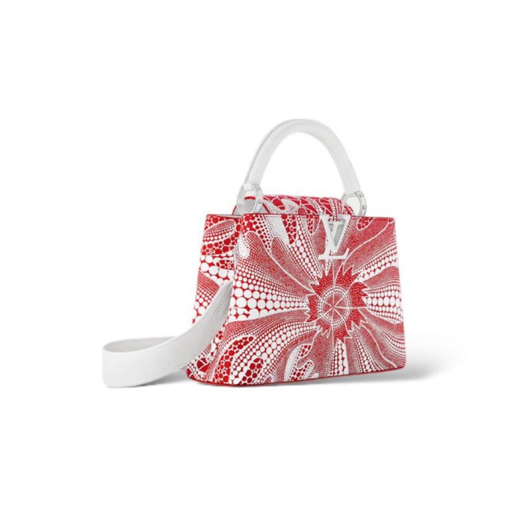 LV x YK Capucines BB (red & white)