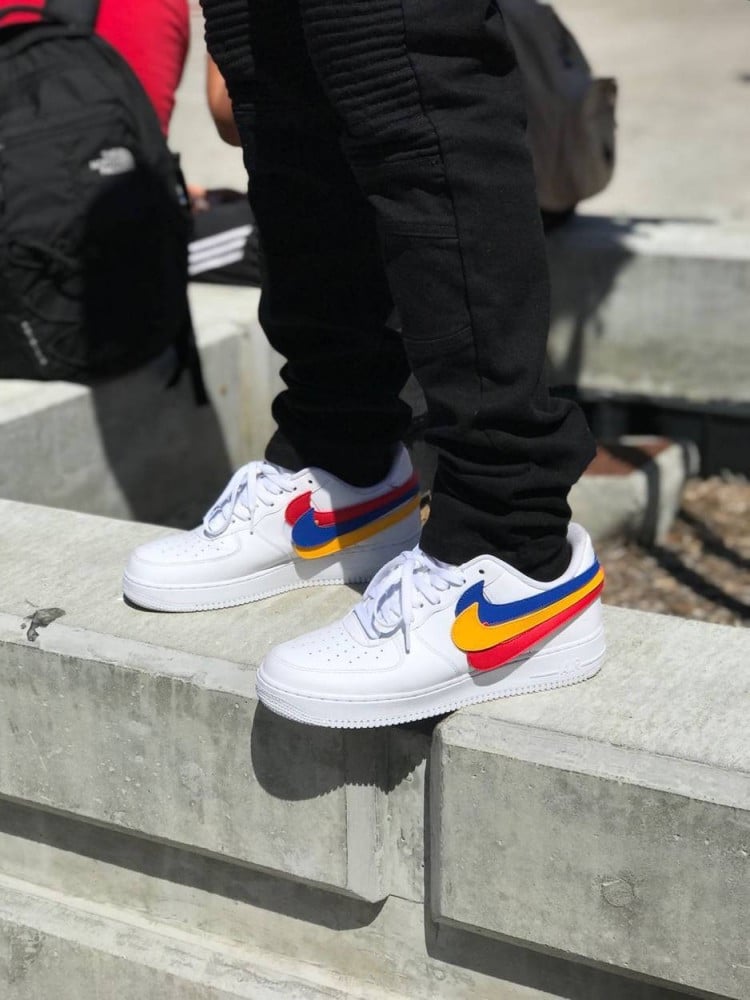 White air force hot sale 1 swoosh pack