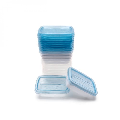 ثلاثة أطقم من علب البلاستيك الملون