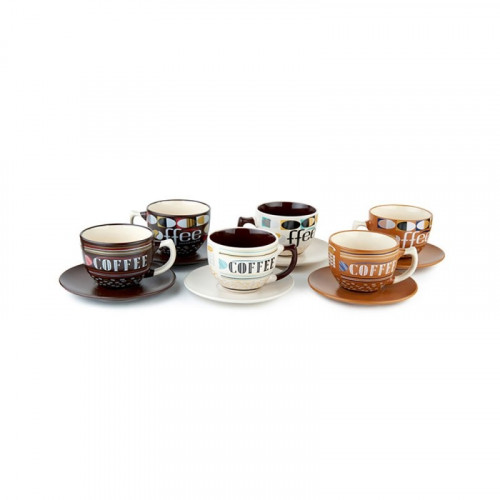 طقم 6 أكواب بورسلين بألوان مختلفة