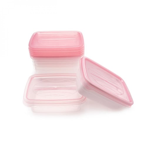 ثلاثة أطقم من علب البلاستيك الملون