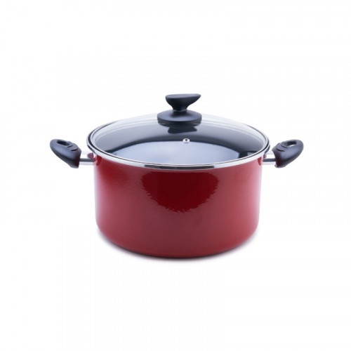 قدر PRAGA بغطاء زجاج مقاس 28