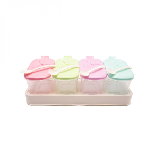 طقم 4 علب بهارات ملون