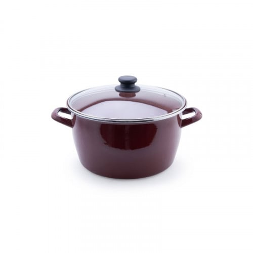 قدر TERRACOTTA TOSCANA  بغطاء زجاج مقاس 24