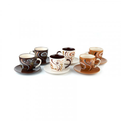 طقم 6 أكواب بورسلين بألوان مختلفة