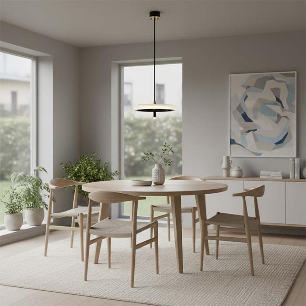 Ring chandelier in black and gold, solar - MD21027012