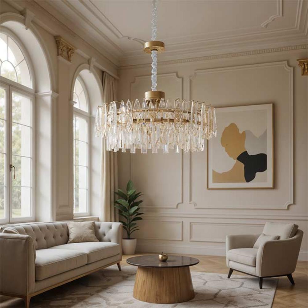 ثريا مونيكا دائرية كريستال وذهبي 9792