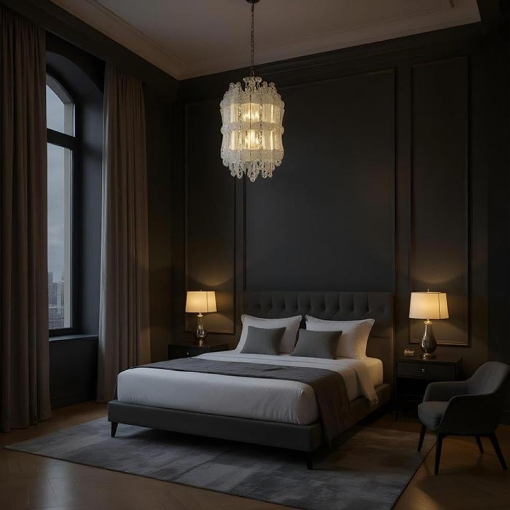 Kumar Round Handcrafted Glass Chrome E14 Chandelier 96516/10