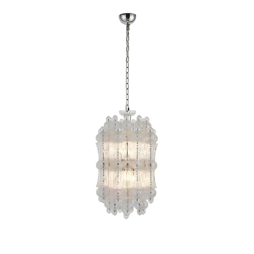 Kumar Round Handcrafted Glass Chrome E14 Chandelier 96516/10