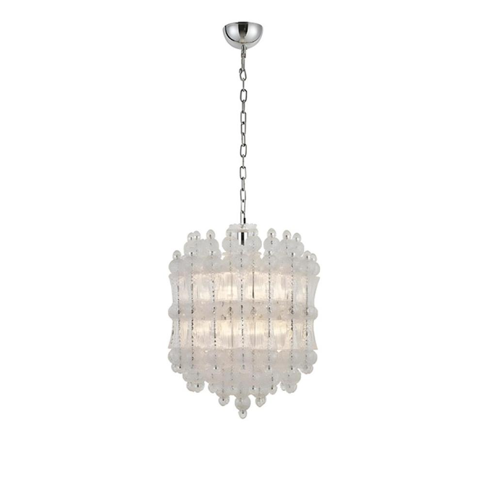Kumar Round Handcrafted Glass Chrome E14 Chandelier 96516/10