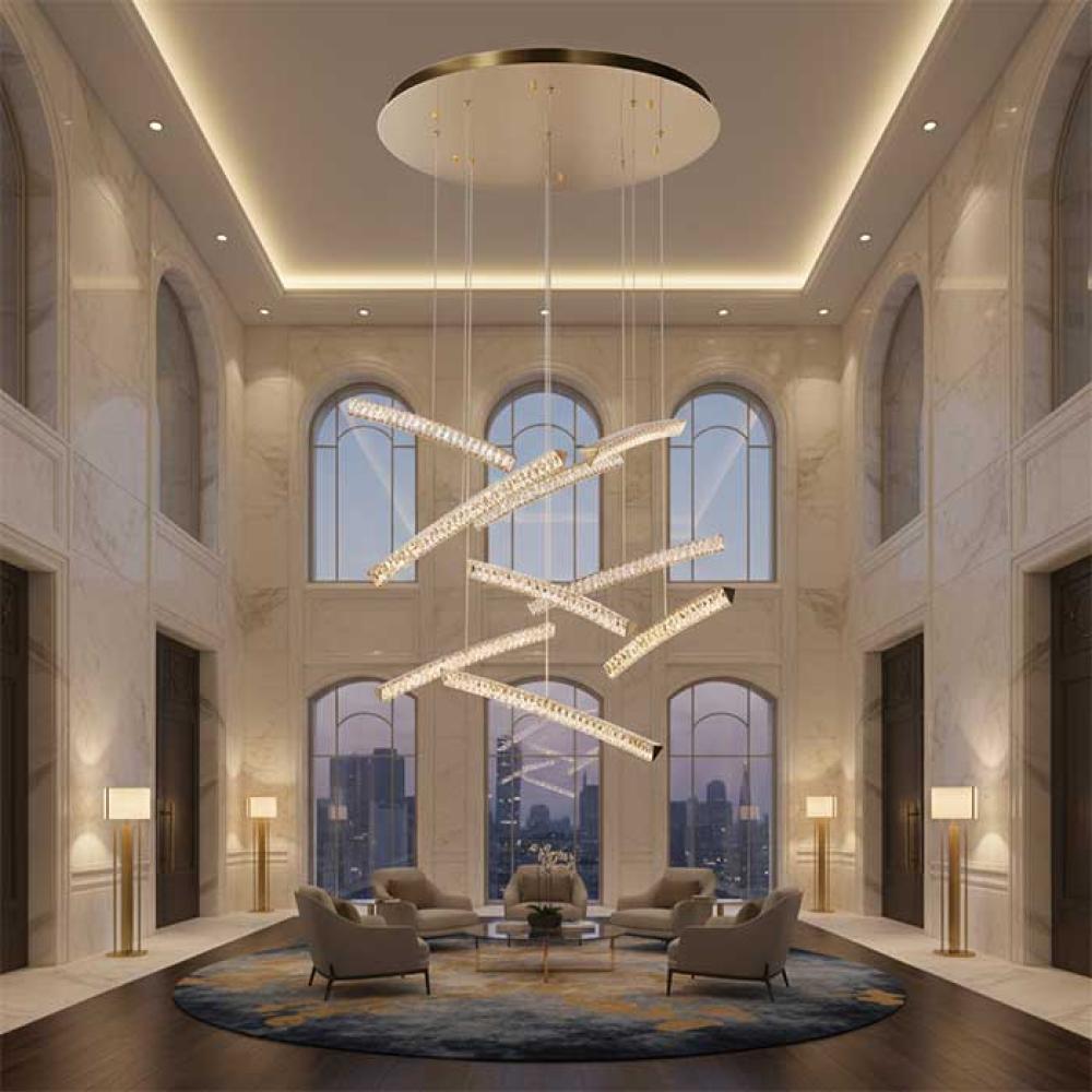 ثريا ميلودي 9 حبات ذهبي كريستال 1 متر -H89615