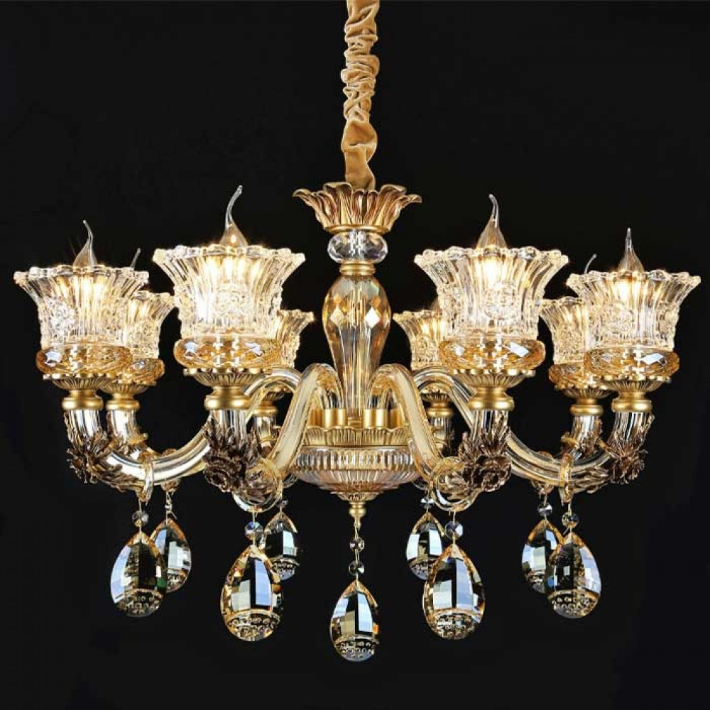 Golden Crystal Chandelier - 6842