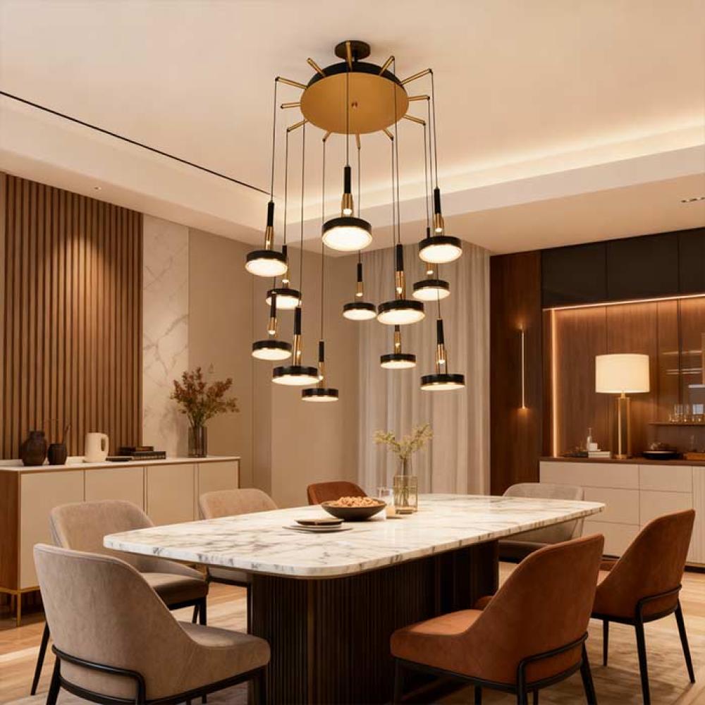 ثريا ليد أسود وذهبي CP00