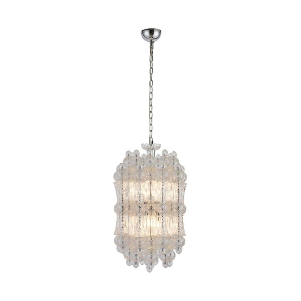 Kumar Round Handcrafted Glass Chrome E14 Chandelier 96516/10