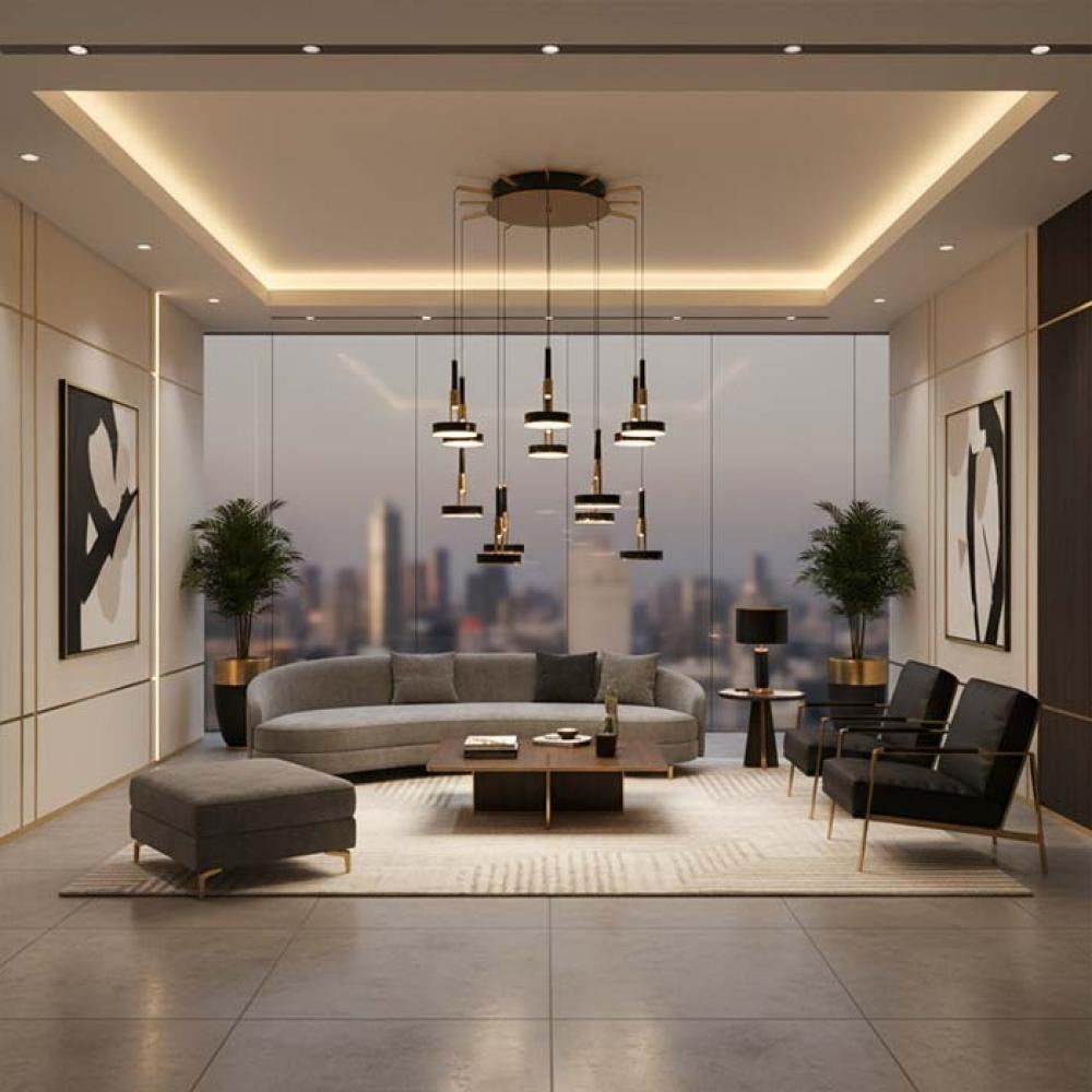 ثريا ليد أسود وذهبي CP00