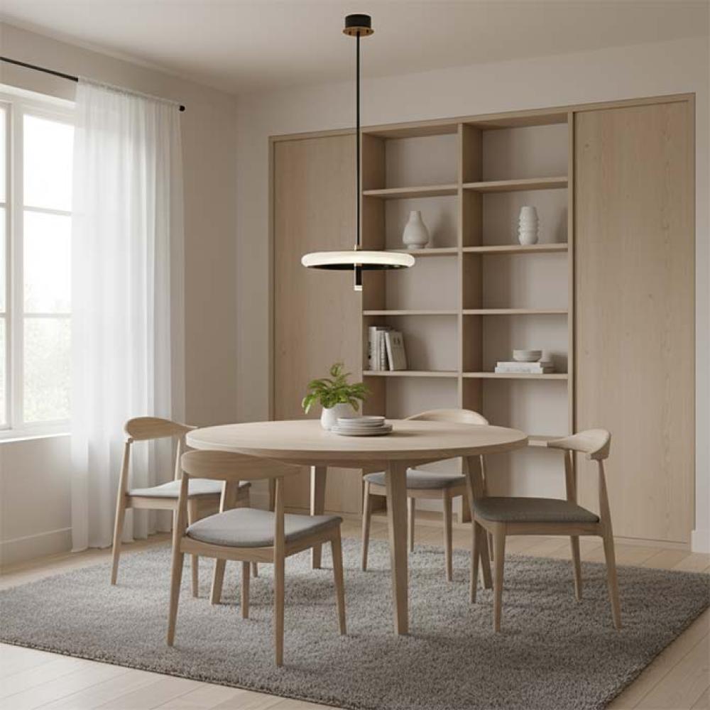 Ring chandelier in black and gold, solar - MD21027012