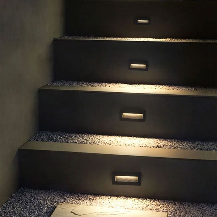 Burial staircase lighting